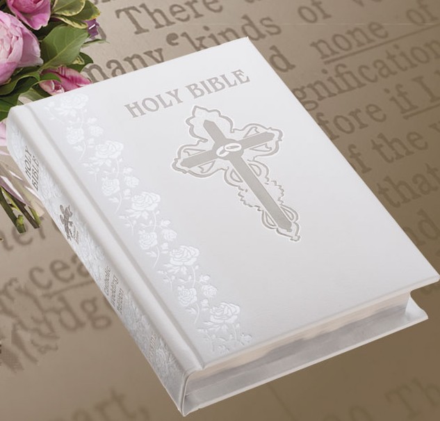 White Leather Wedding Bible